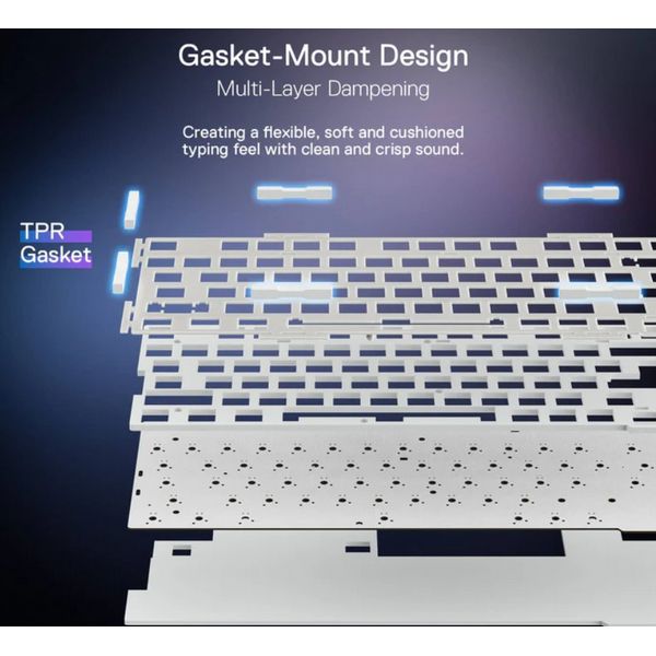 Redragon K673 PRO 75% Wireless RGB Gaming Keyboard - White