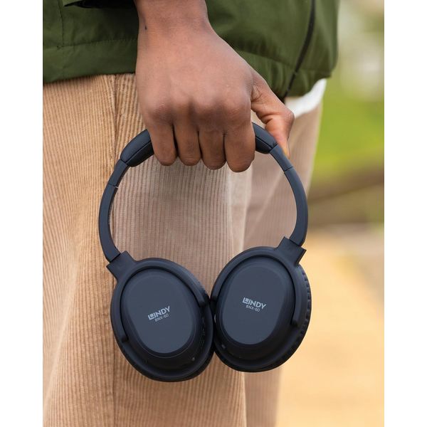Lindy BNX-60 - Wireless On-Ear Active Noise Cancelling Headphones - Black