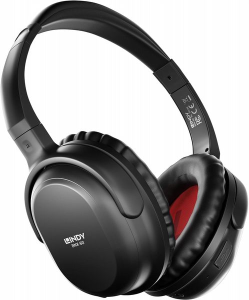 Lindy BNX-60 - Wireless On-Ear Active Noise Cancelling Headphones - Black