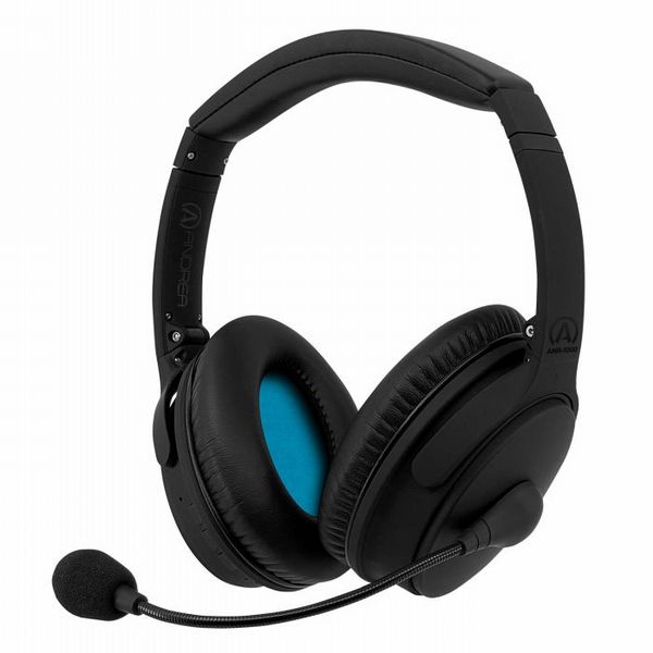 Andrea ANR-1000 Wireless Bluetooth Headset with Nosie Cancelling Microphone and Active Noise Reduction�