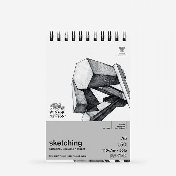 Winsor & Newton : Spiral Cartridge Sketching Pad : 110gsm : 50 Sheets : A5